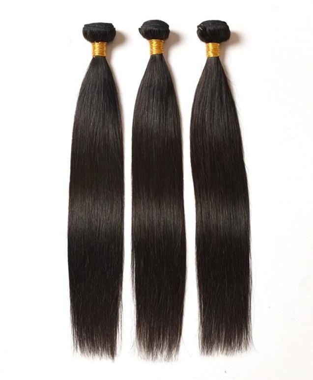 BeuMax 10A Grade 3/4 Straight Hair bundles with 13x4 Frontal displayed elegantly, showcasing the natural texture and quality of the hair.