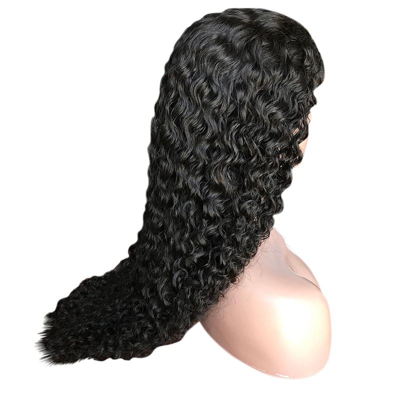 Beumax 13x6 Water Wave Lace Frontal Human Hair Wig in natural black color, showcasing long, flowing waves and a realistic lace frontal hairline.