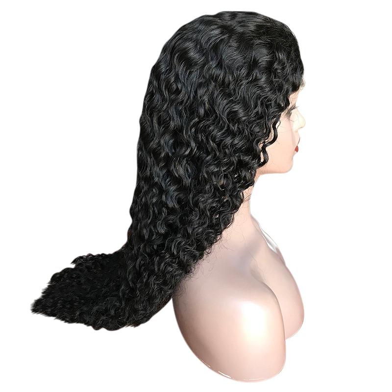 Beumax 13x6 Water Wave Lace Frontal Human Hair Wig in natural black color, showcasing long, flowing waves and a realistic lace frontal hairline.