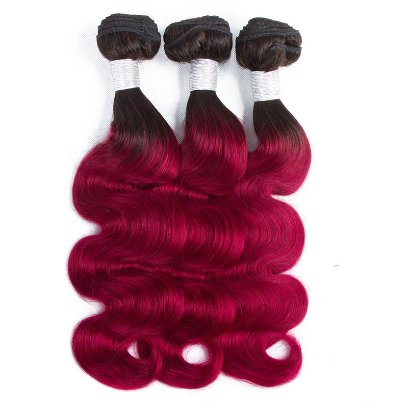 BeuMax 1B Burgundy Body Wave Bundles with Closures & Frontals showcasing luxurious, wavy texture and rich color.