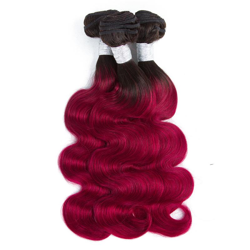 BeuMax 1B Burgundy Body Wave Bundles with Closures & Frontals showcasing luxurious, wavy texture and rich color.