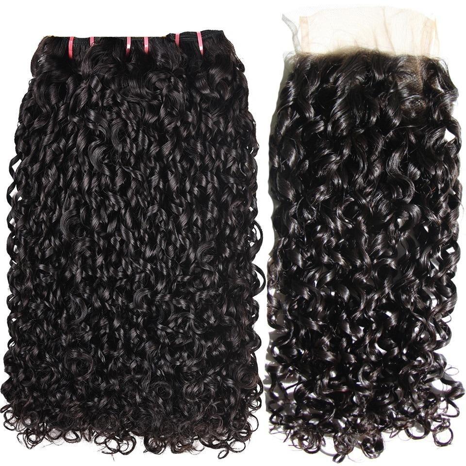 Beumax Double Drawn 12A Grade Pixie Curl Bundles with Closures, showcasing luxurious, shiny, and soft hair extensions.