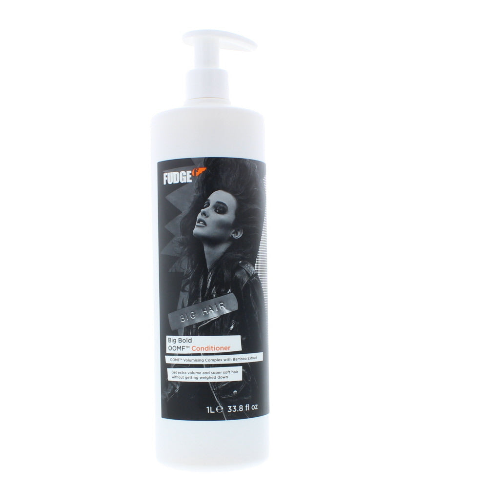 Fudge Big Bold OOMF Conditioner bottle with vibrant packaging, showcasing its volumizing properties.