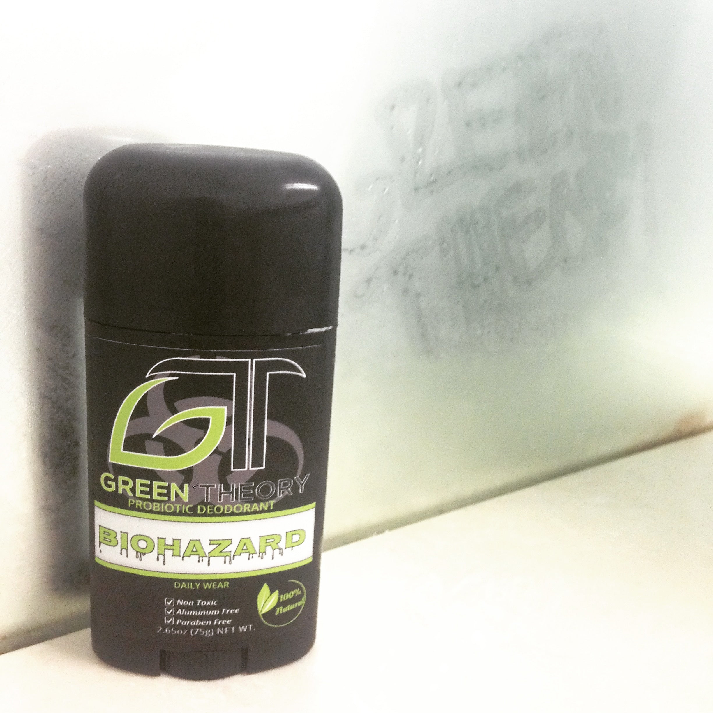 Biohazard Probiotic Natural Aluminum Free Deodorant for men, featuring a sleek design and natural ingredients for effective odor protection.