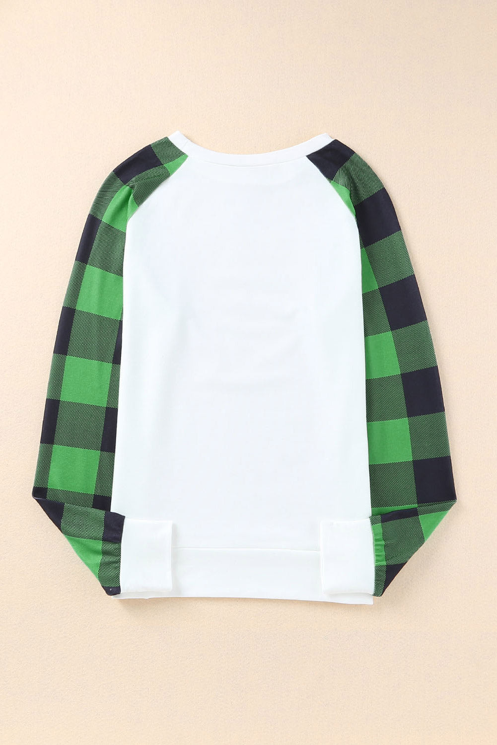 Black Buffalo Plaid Long Sleeve Sweatshirt featuring a cozy cotton blend fabric and stylish patchwork design.