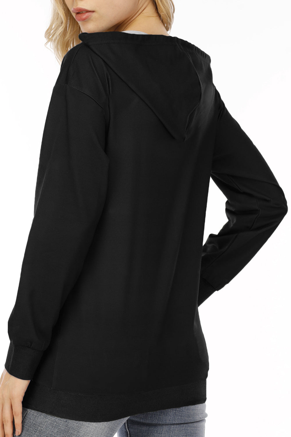 Black, green, and gray zip hooded coat with pocket, showcasing its stylish design and premium material.