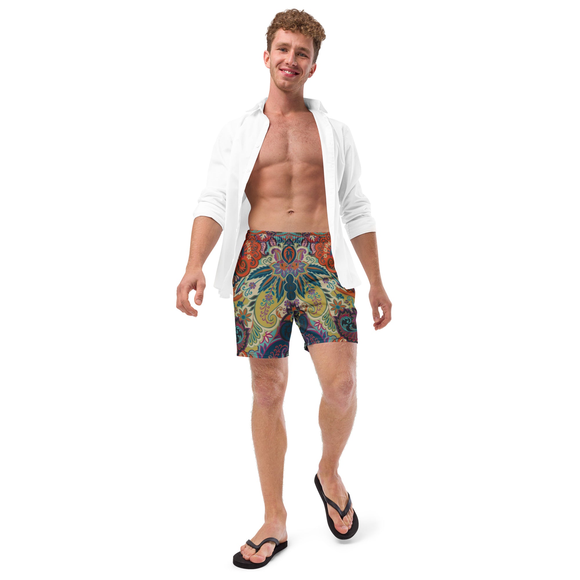 Blair men's swim trunks in vibrant colors with quick-drying fabric and multiple pockets, perfect for summer activities.