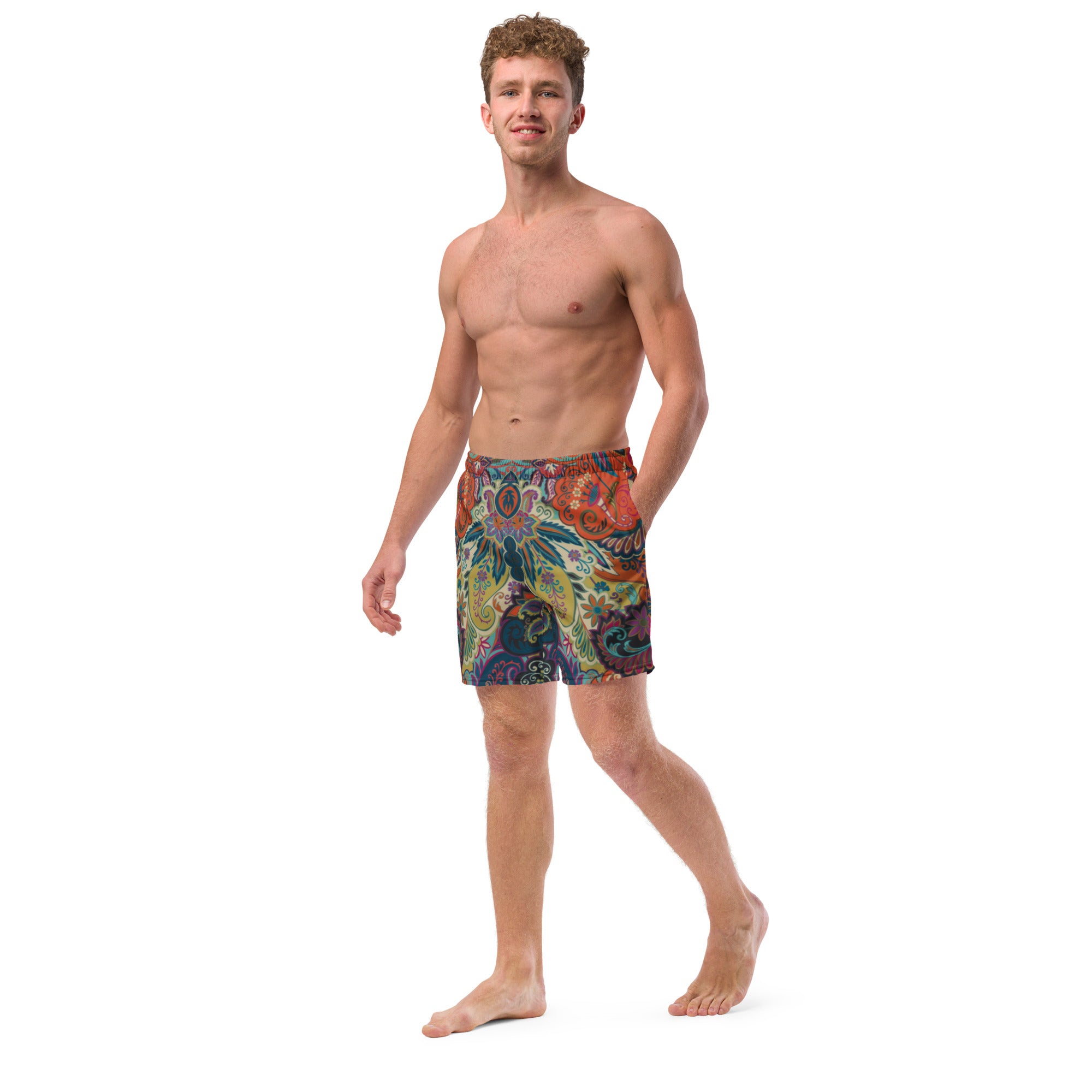 Blair men's swim trunks in vibrant colors with quick-drying fabric and multiple pockets, perfect for summer activities.