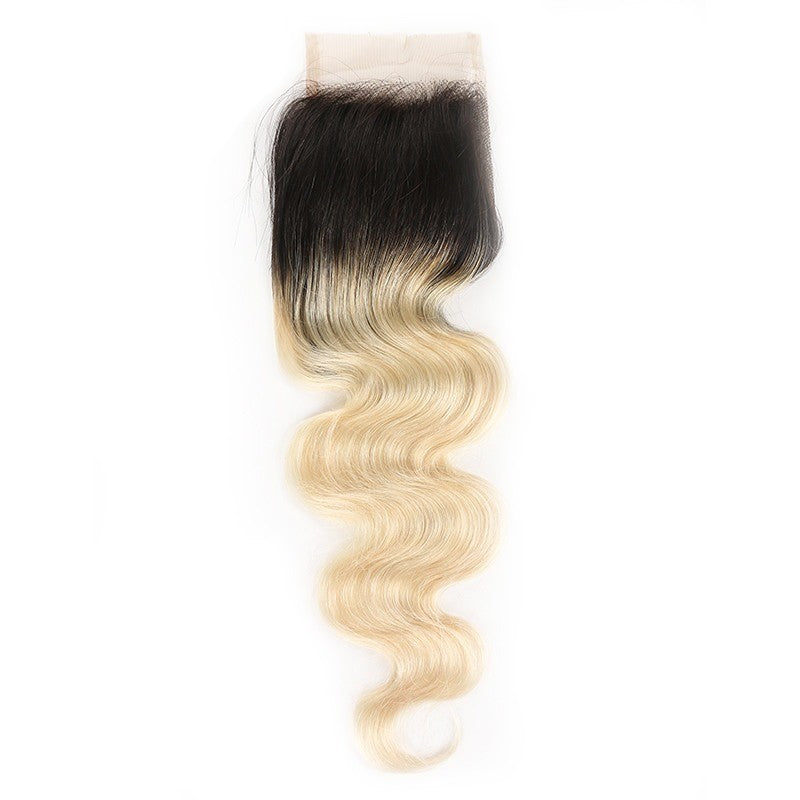 Blonde Body Wave #1B/613 hair bundles with closures and frontals, showcasing luxurious waves and high-quality Swiss lace.