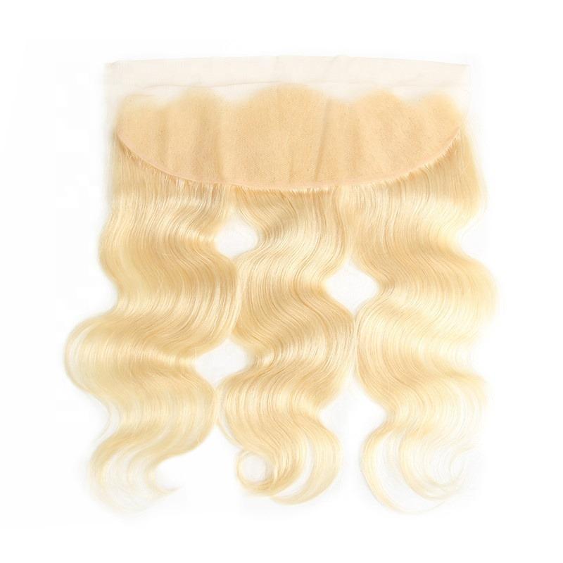 Blonde Body Wave #1B/613 hair bundles with closures and frontals, showcasing luxurious waves and high-quality Swiss lace.