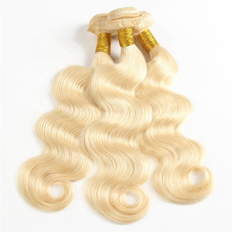 Blonde Body Wave #1B/613 hair bundles with closures and frontals, showcasing luxurious waves and high-quality Swiss lace.