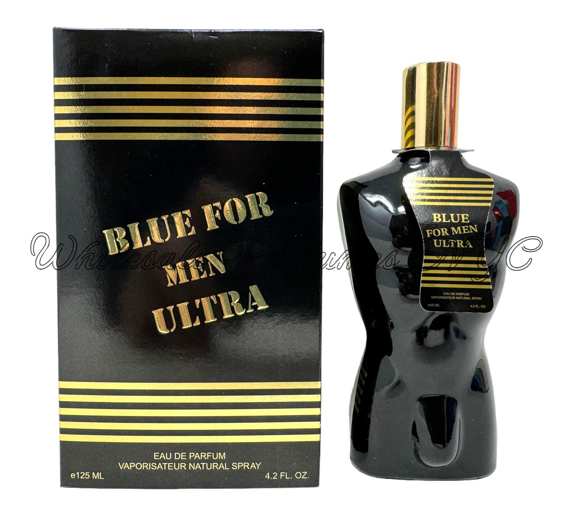 Blue for Men Ultra for Men Eau de Parfum Spray in a sleek 3.4oz bottle, inspired by Jean Paul Gaultier's Le Male Ultra.