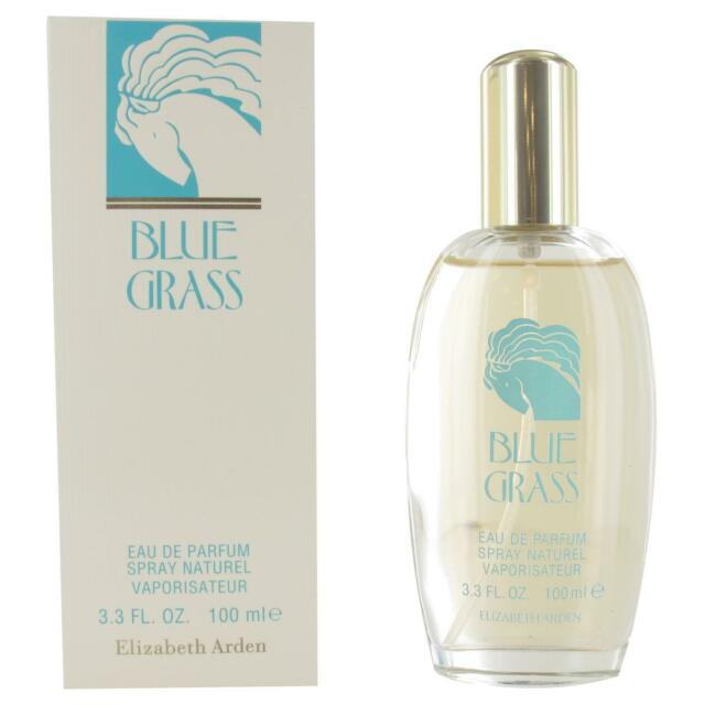 Blue Grass Eau de Parfum by Elizabeth Arden in an elegant bottle, showcasing its floral green essence.