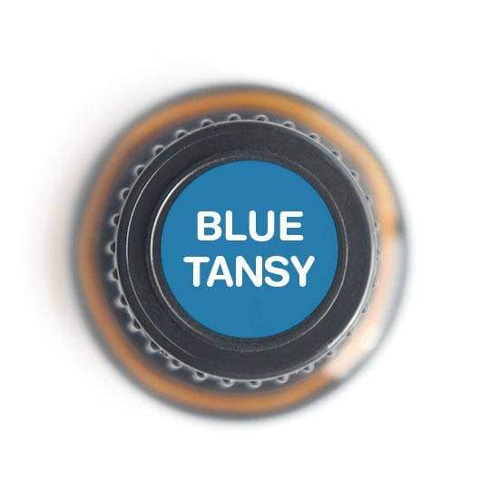 A 5ml bottle of Blue Tansy Pure Essential Oil, showcasing its vibrant blue color and elegant packaging, ideal for skin care and relaxation.