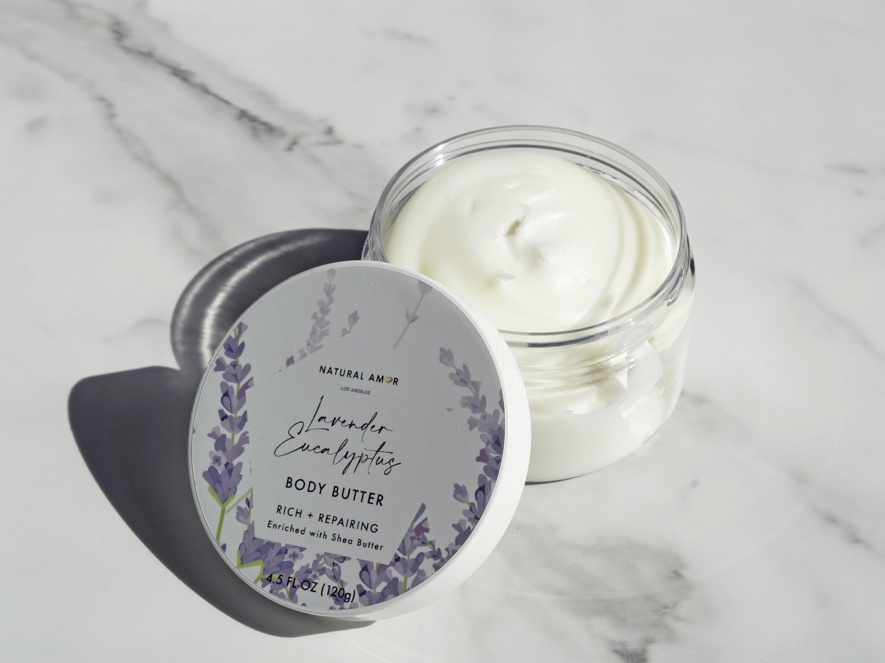 Body Butter Trio Gift Set featuring three 4oz jars in a beautifully designed gift box, showcasing Lavender Eucalyptus, Citrus Sage, and Rose Cedarwood scents.