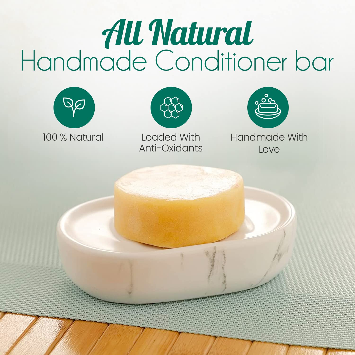 Body & Hair Bar Set featuring shampoo, conditioner, and soap bars with natural ingredients like rosemary, lemon, and honey.