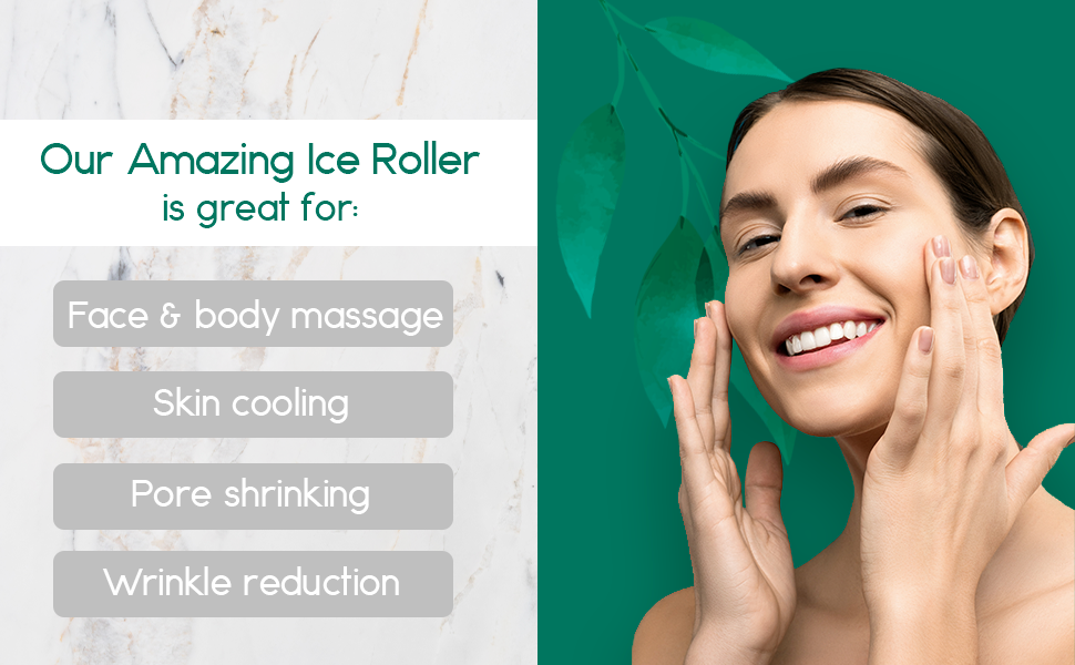 Body Massage Ice Roller made of stainless steel, designed for cooling and massaging the skin, featuring a sleek white finish.