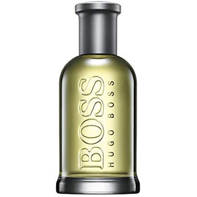 Boss Bottled Eau de Toilette by Hugo Boss in a sleek glass bottle, showcasing its sophisticated design and rich fragrance.