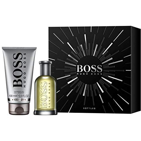 Hugo Boss Boss Bottled Gift Set featuring 50ml EDT and 100ml Shower Gel in elegant packaging.