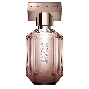 A luxurious bottle of Boss The Scent Le Parfum for Her, showcasing its elegant design and sophisticated fragrance.