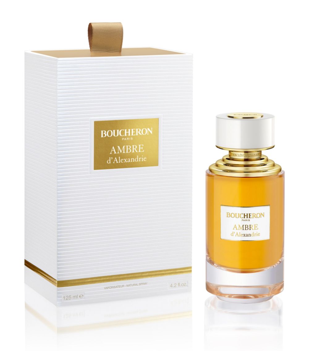 Boucheron Ambre D'Alexandrie Eau de Parfum in an elegant bottle, showcasing its luxurious design.