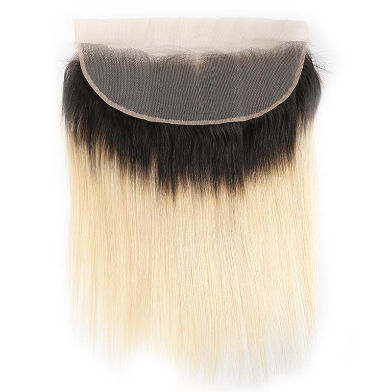 Brazilian Blonde 10A Grade #1B/613 Straight hair bundles with closures and frontals, showcasing luxurious texture and color.