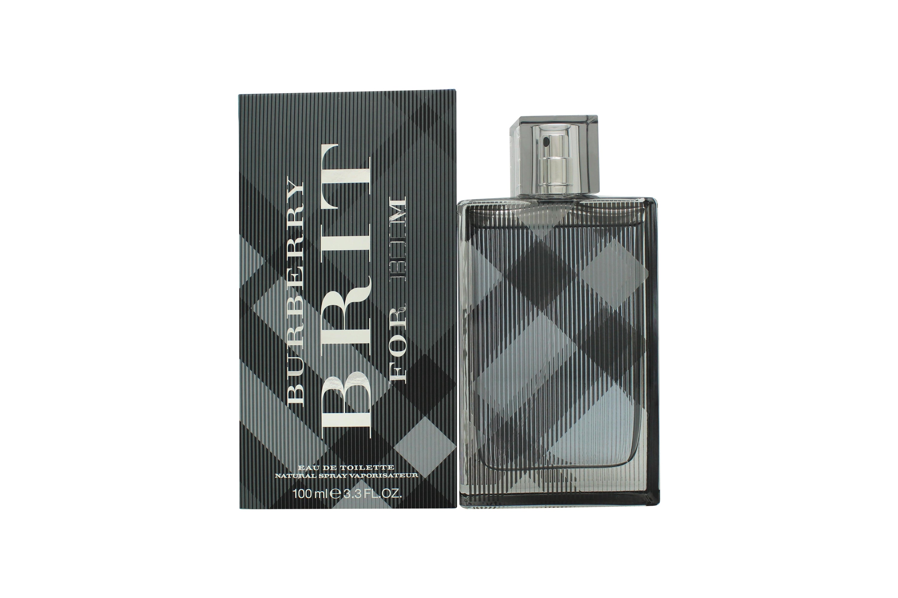 Burberry Brit Eau de Toilette bottle showcasing its elegant design and amber liquid, symbolizing sophistication and quality.