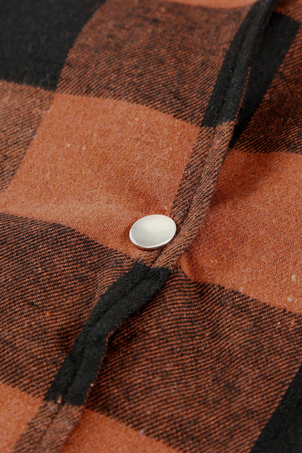 Brown Turn-down Collar Plaid Shirt Coat featuring a classic plaid pattern and elegant collar design, perfect for layering.