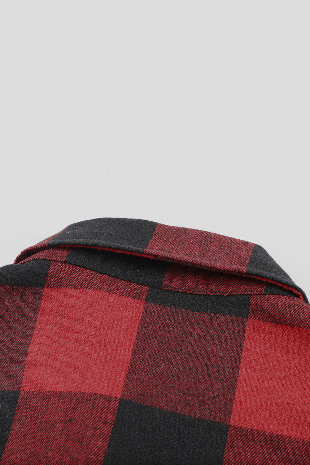 Brown Turn-down Collar Plaid Shirt Coat featuring a classic plaid pattern and elegant collar design, perfect for layering.