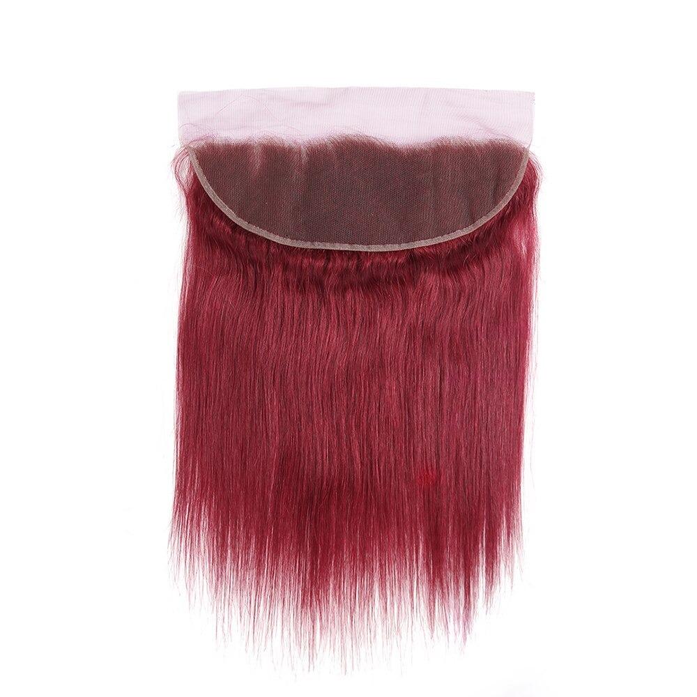 Burgundy 10A Grade 3/4 Straight hair bundles with closures, showcasing rich color and texture.