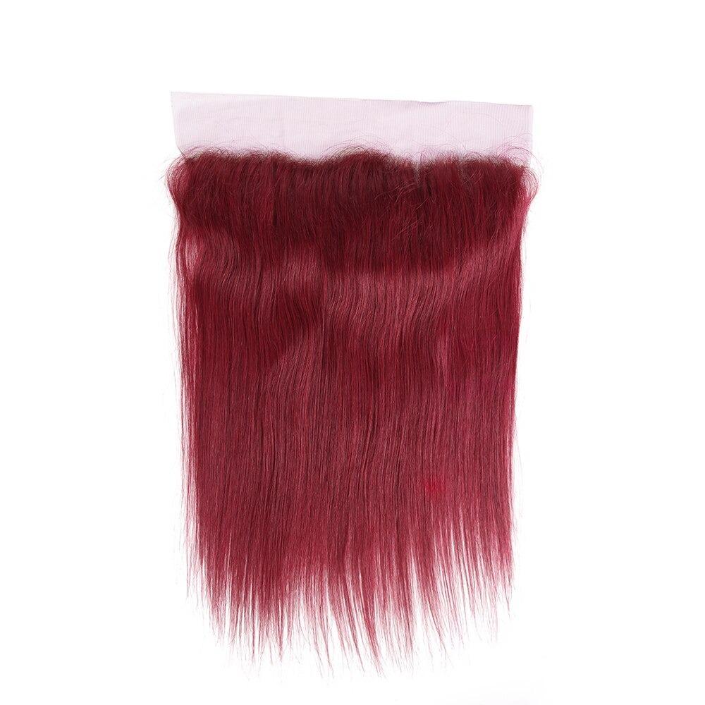 Burgundy 10A Grade 3/4 Straight hair bundles with closures, showcasing rich color and texture.