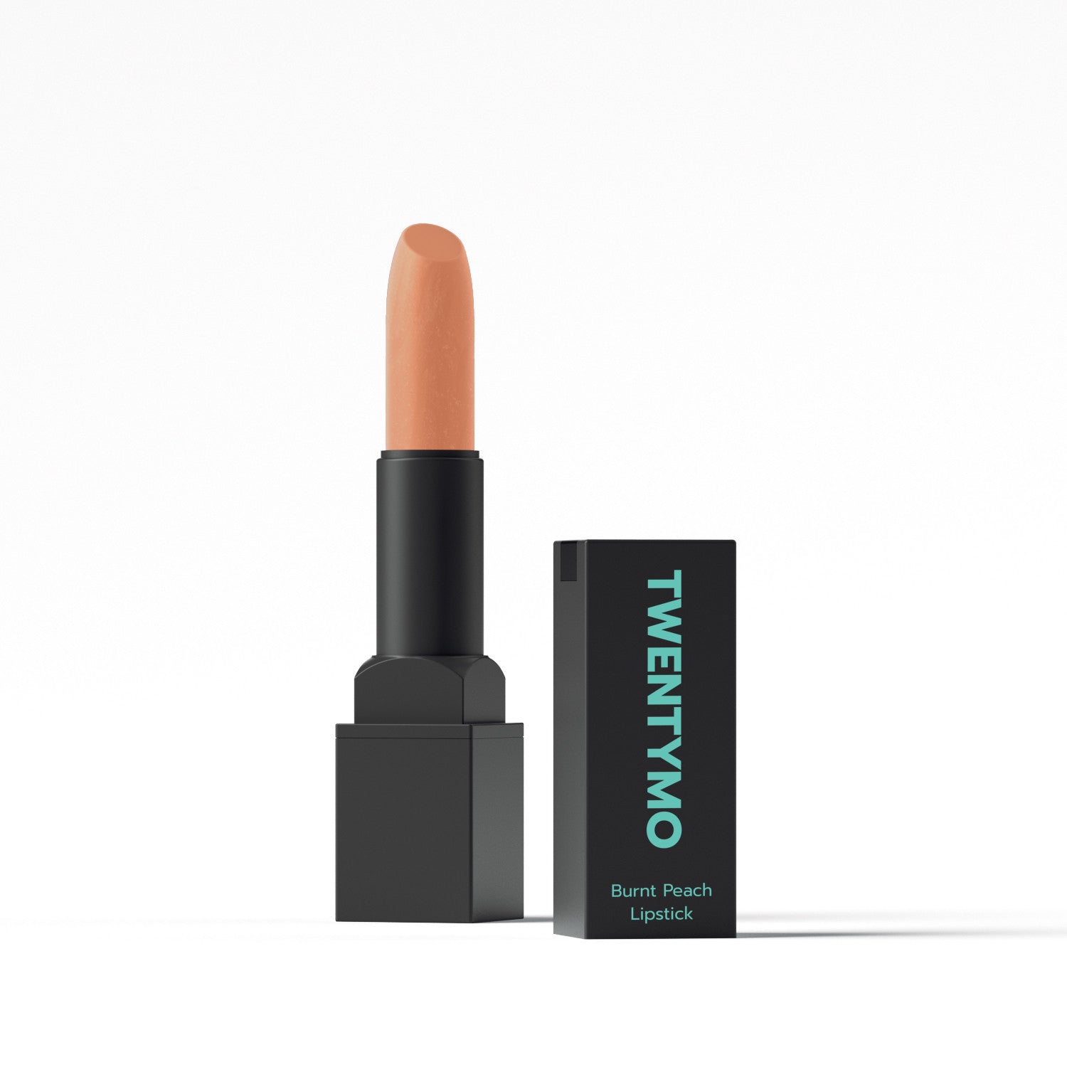 Burnt Peach lip stain in a sleek tube, showcasing its creamy texture and vibrant color.