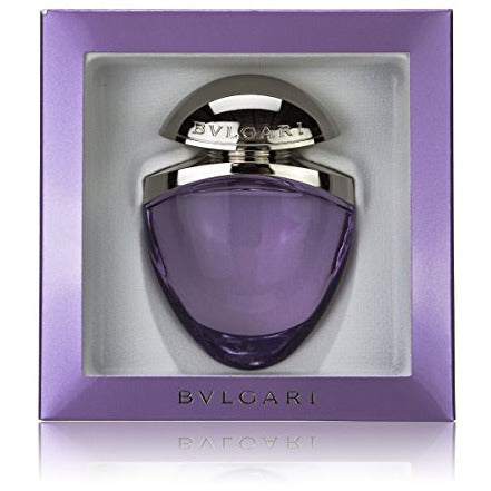 Bvlgari Omnia Amethyste Eau De Toilette bottle with elegant lavender design.