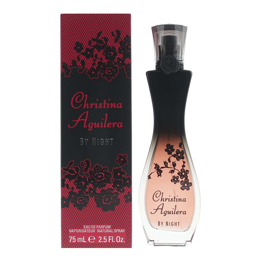 By Night Eau de Parfum by Christina Aguilera in an elegant bottle, showcasing its sophisticated design.