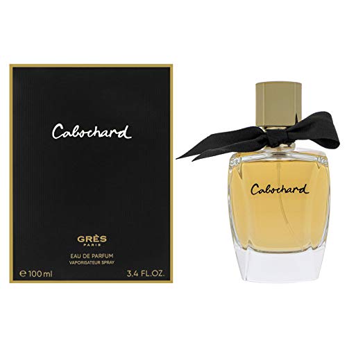 Cabochard 2019 Eau de Parfum bottle elegantly displayed with floral accents.