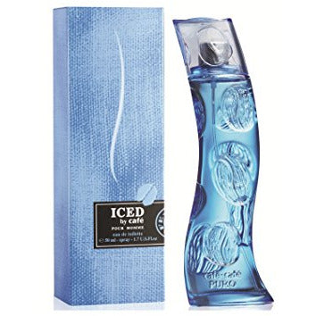 Cafe Parfums Cafe Iced Pour Homme Eau de Toilette in a sleek bottle, showcasing its elegant design and refreshing fragrance.