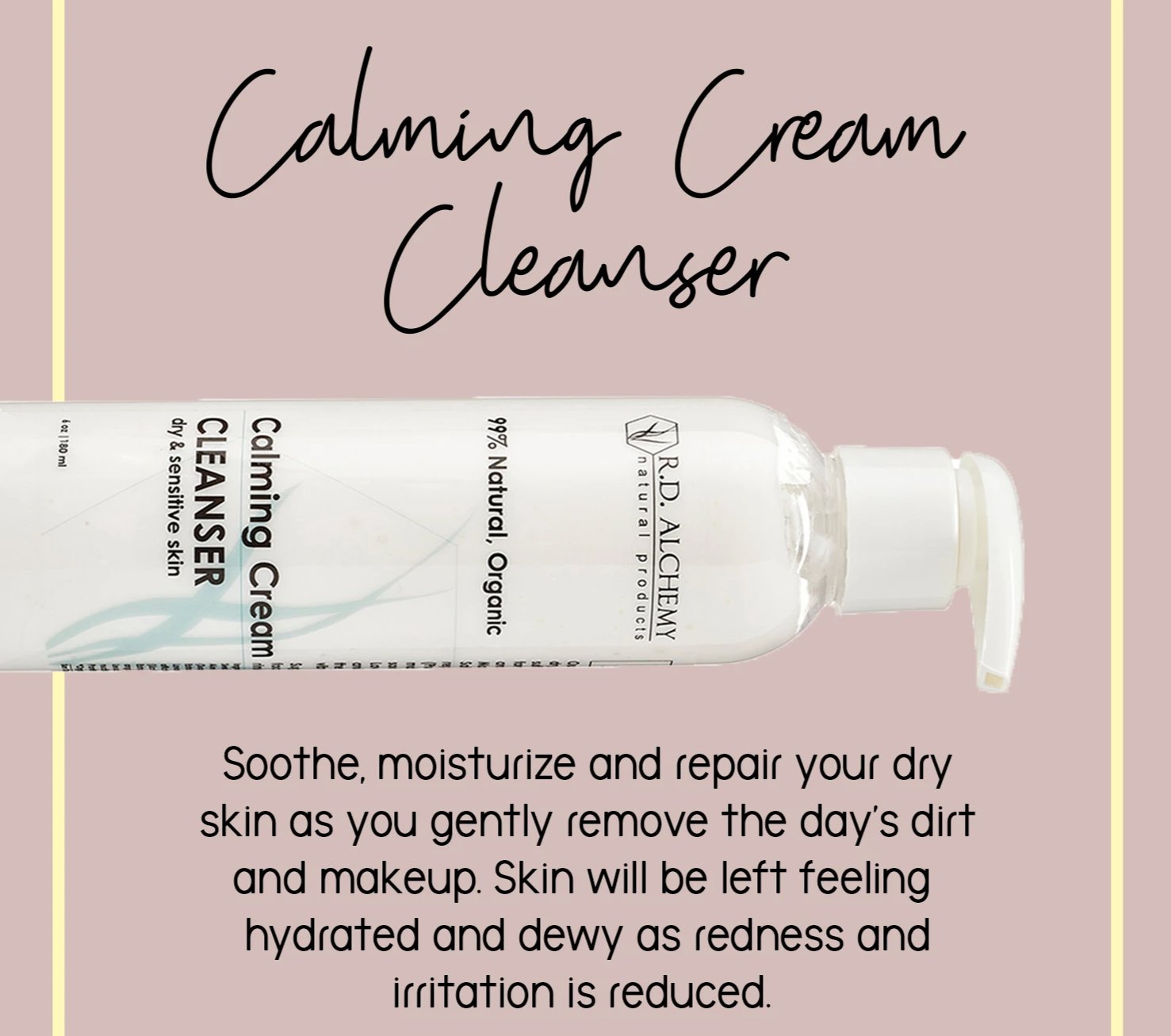 A tube of Calming Cream Cleanser designed for sensitive and dry skin, featuring a soothing formula for gentle cleansing.