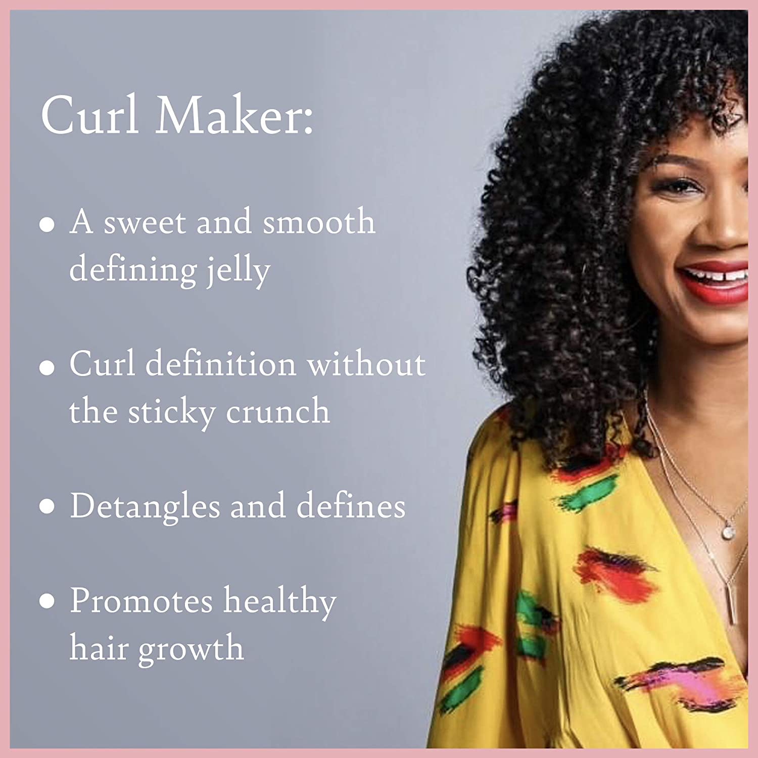 CAMILLE ROSE Curl Maker 12 OZ, a sweet defining jelly for curls with marshmallow and agave extracts, displayed in a clear jar.