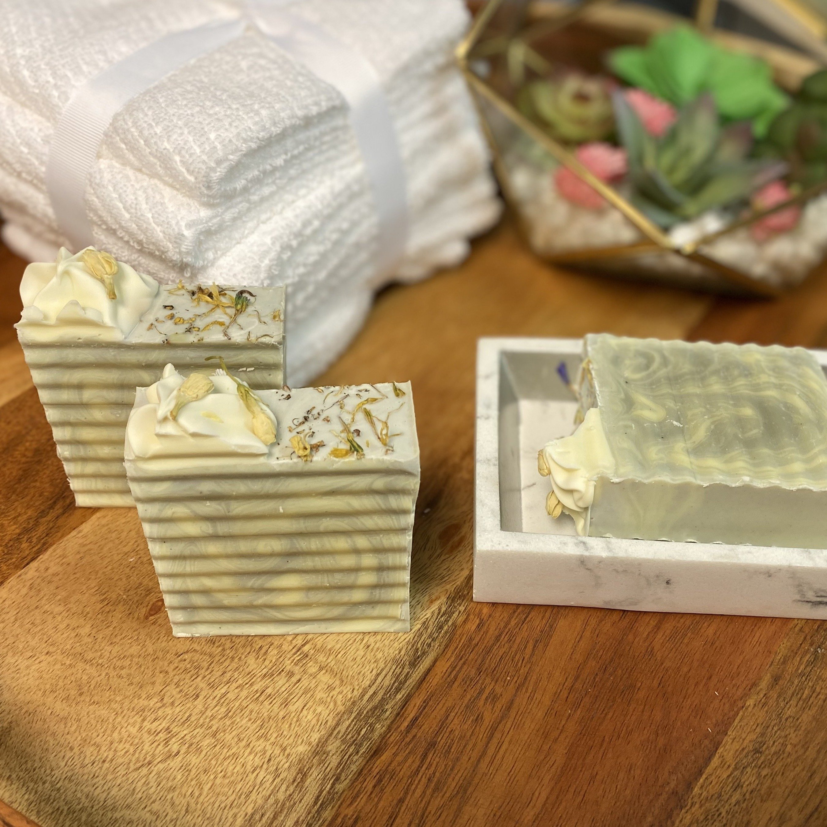 Cedar Lime Clay Soap with swirled design, showcasing natural ingredients and vibrant colors.