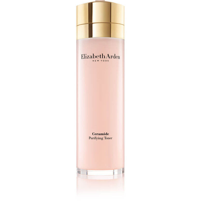 Elizabeth Arden Ceramide Plump Perfect Purifying Toner 200ml bottle with a sleek design, showcasing its hydrating and purifying properties.