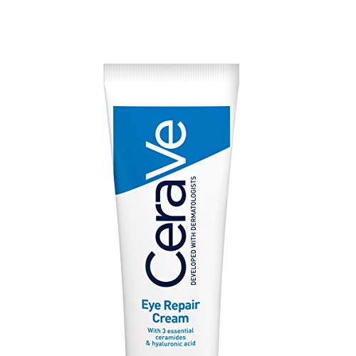 CeraVe Eye Repair Cream in a sleek tube, designed for reducing dark circles and puffiness around the eyes.