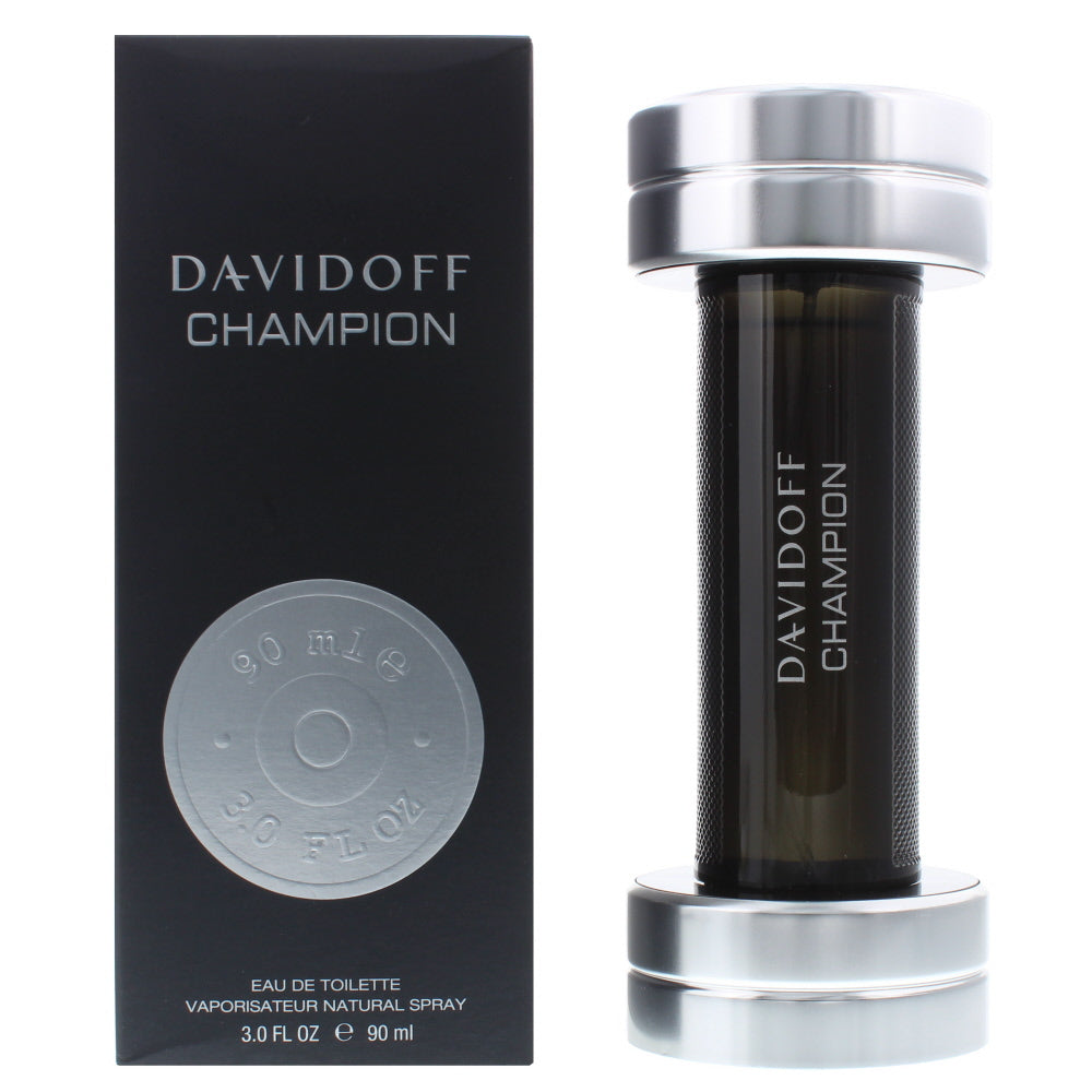 Champion Eau de Toilette by Davidoff in a sleek bottle, showcasing its modern design and vibrant fragrance.