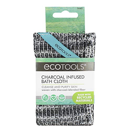 EcoTools Charcoal Infused Bath Cloth, featuring a soft texture and charcoal infusion for deep cleansing and exfoliation.