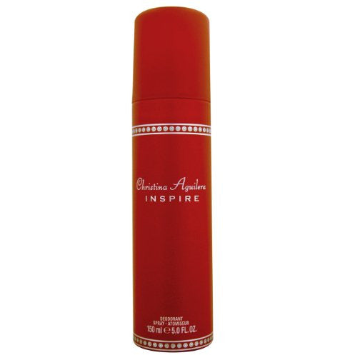 Christina Aguilera Inspire Deodorant Spray in a stylish canister with floral design.