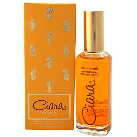 Revlon Ciara Eau de Cologne bottle showcasing its elegant design and 100% strength label.