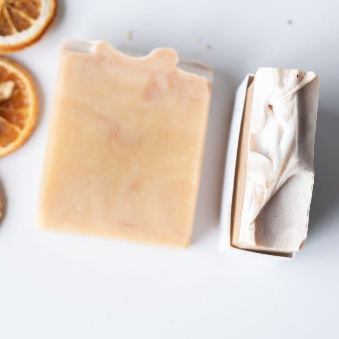 Citrus Cedar Marble Soap Bar with vibrant colors and natural ingredients, showcasing its artisanal design and texture.