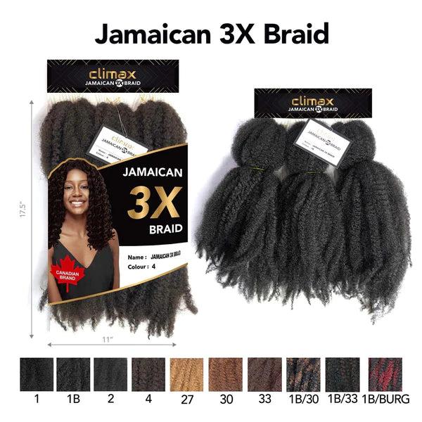 Climax 3X Jamaican Braid showcasing soft, natural-looking curls in a vibrant color, perfect for stylish hairstyles.