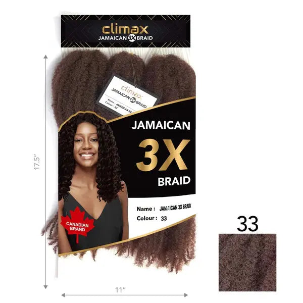 Climax 3X Jamaican Braid showcasing soft, natural-looking curls in a vibrant color, perfect for stylish hairstyles.