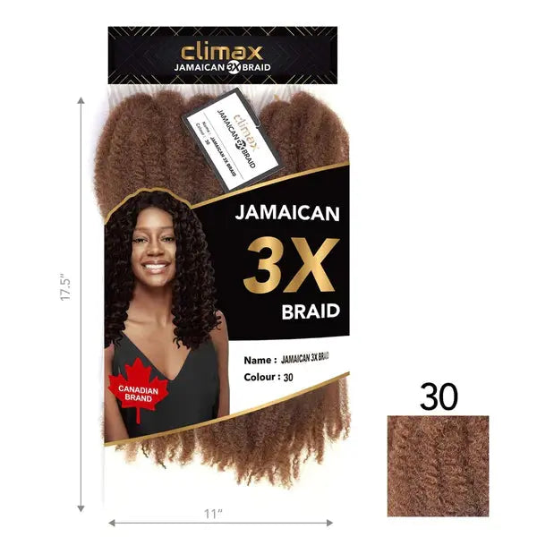 Climax 3X Jamaican Braid showcasing soft, natural-looking curls in a vibrant color, perfect for stylish hairstyles.