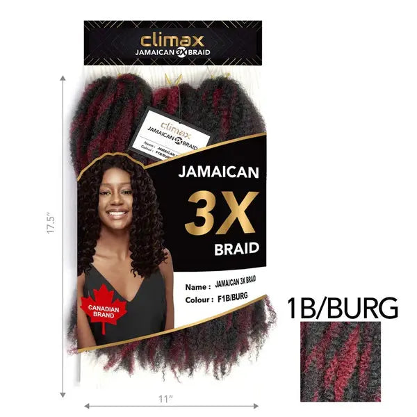 Climax 3X Jamaican Braid showcasing soft, natural-looking curls in a vibrant color, perfect for stylish hairstyles.